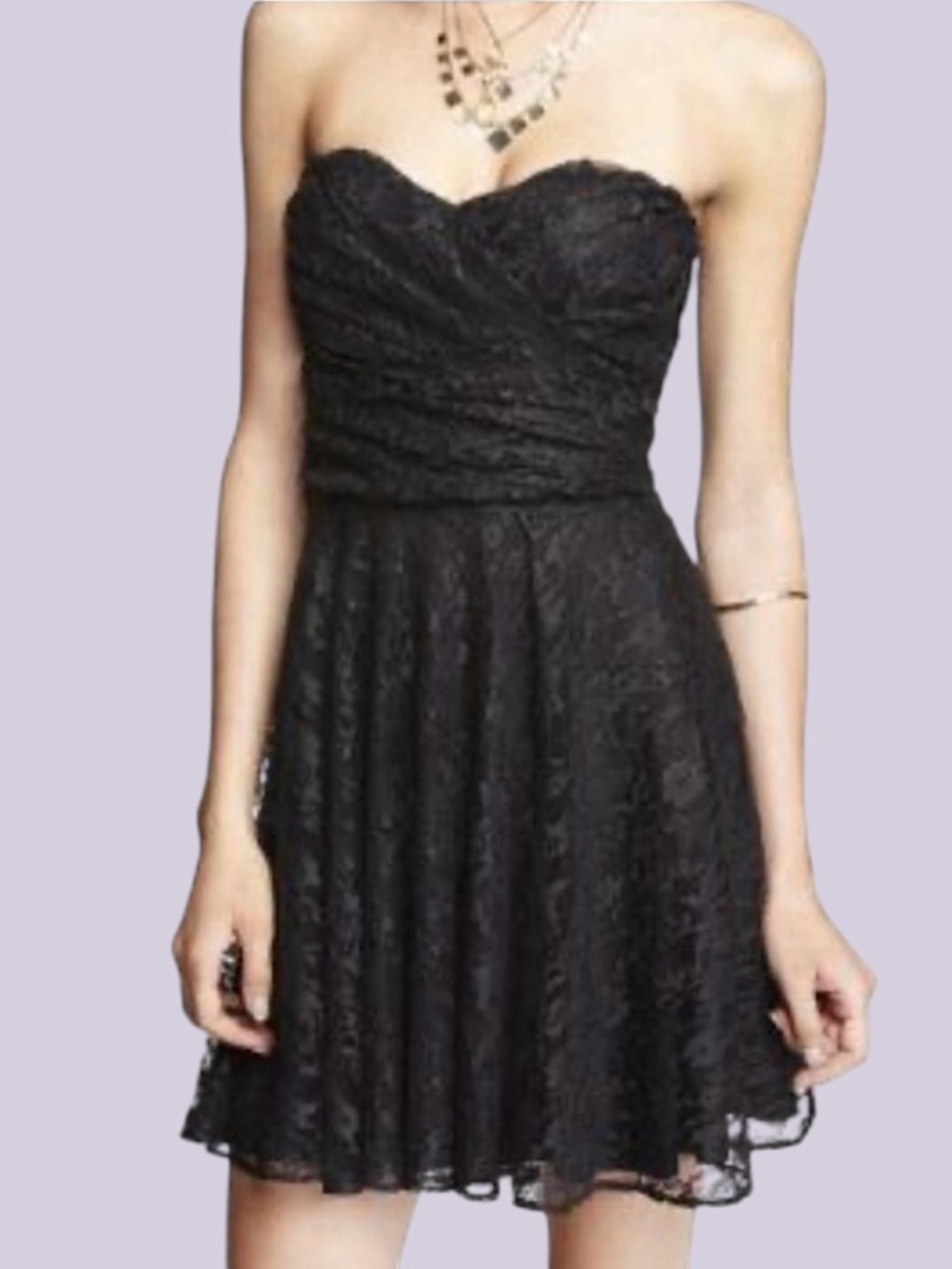 Express Black Lace Strapless Mini Dress Women’s Size 8